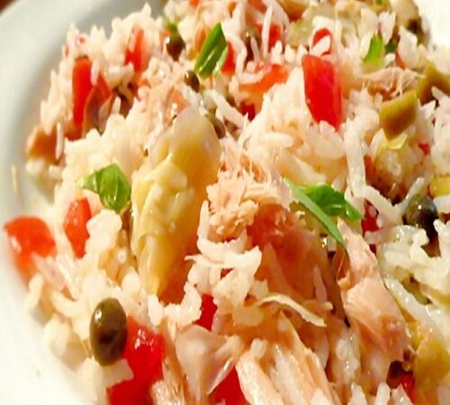 insalata di riso con tonno.